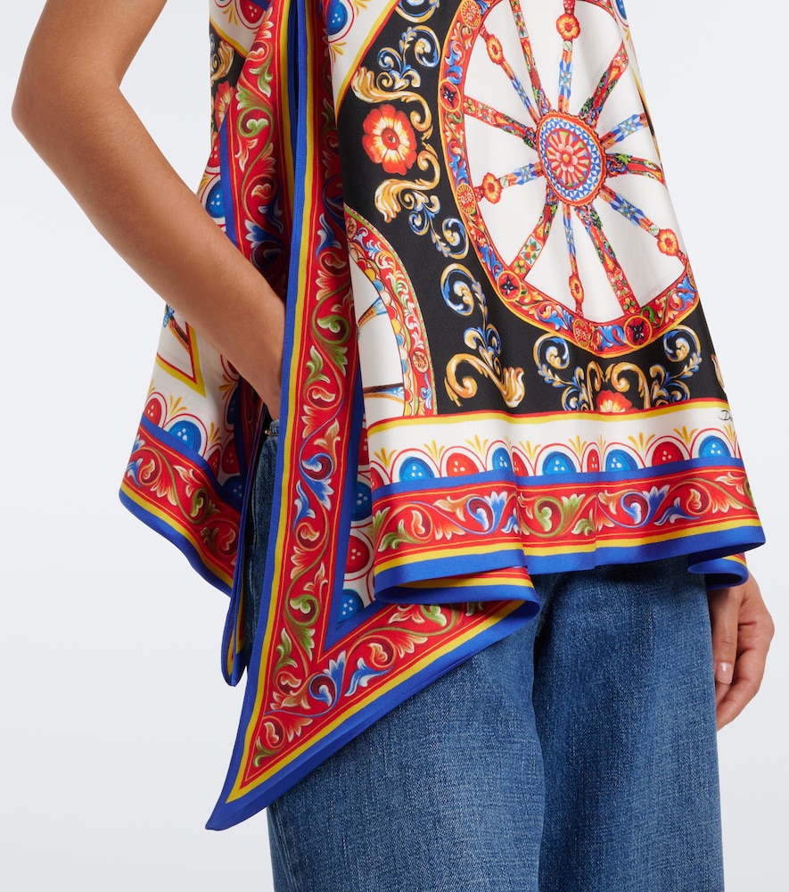 Dolce&Gabbana Carretto Silk Twill Halterneck Top