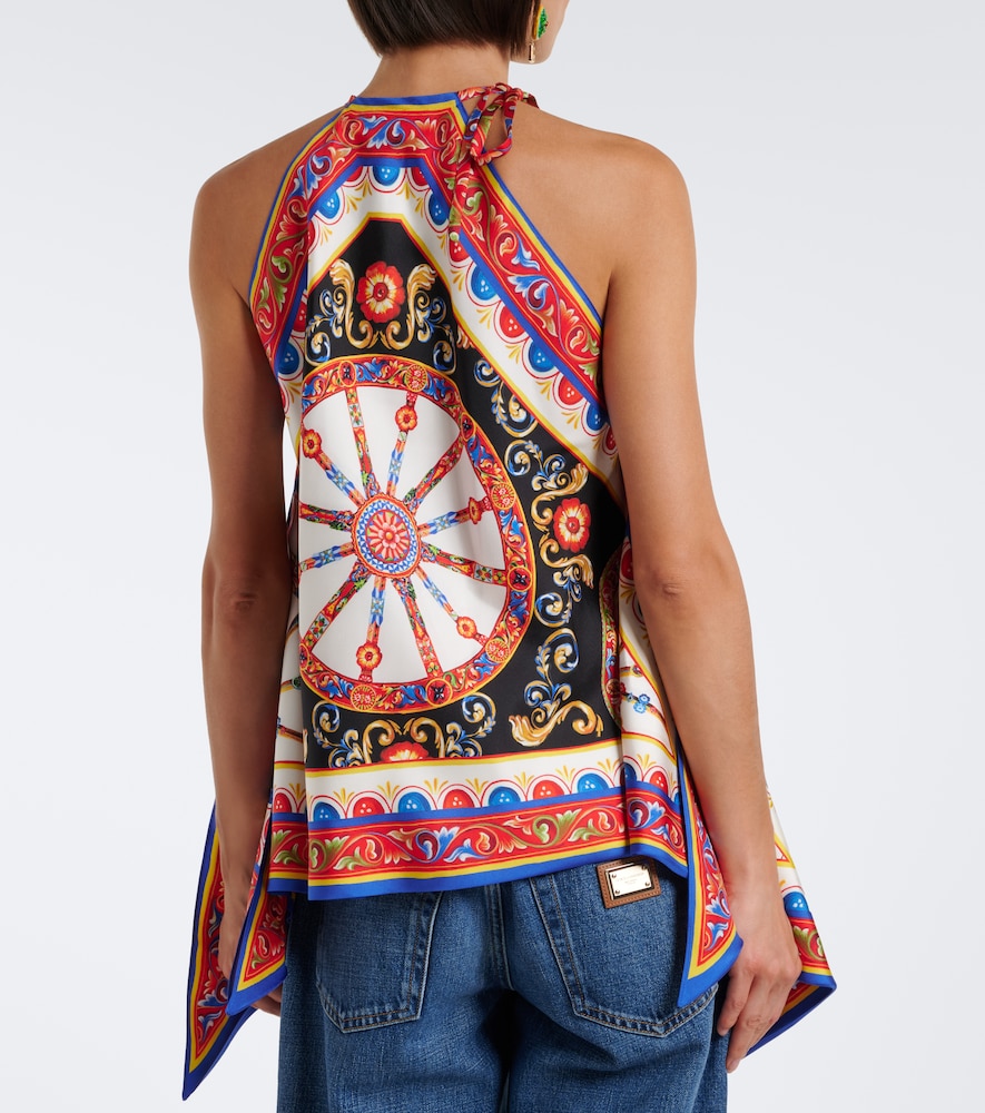 Dolce&Gabbana Carretto Silk Twill Halterneck Top