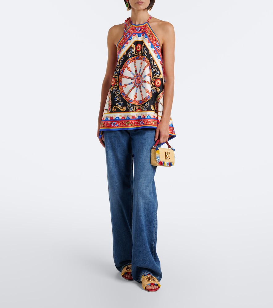 Dolce&Gabbana Carretto Silk Twill Halterneck Top