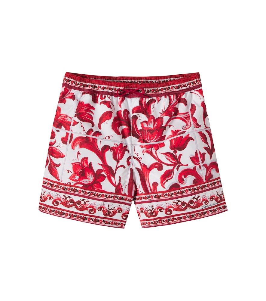 Dolce&Gabbana Kids Red Majolica Swim Trunks Y Size 10 - Mytheresa