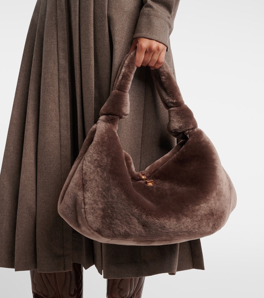 Antonia Small Shearling Shoulder Bag