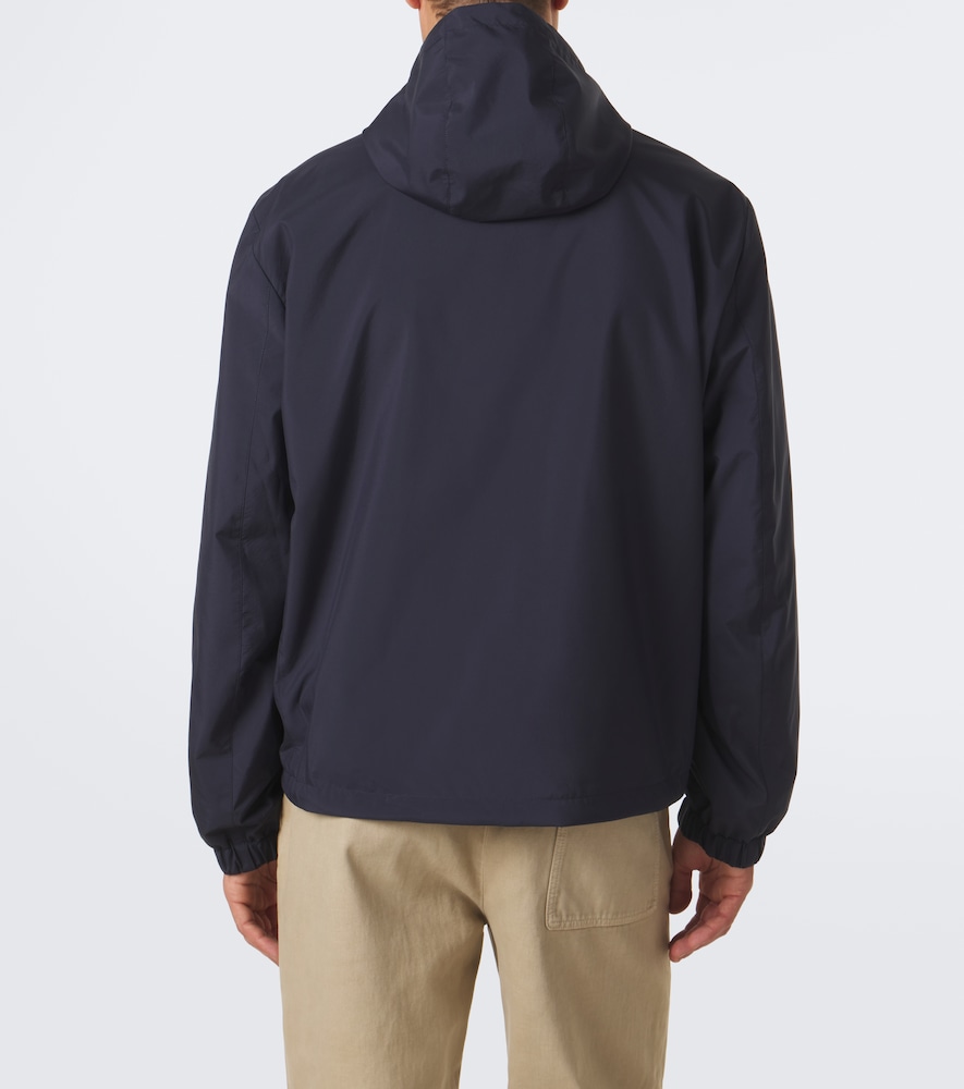 Leather-Trimmed Raincoat