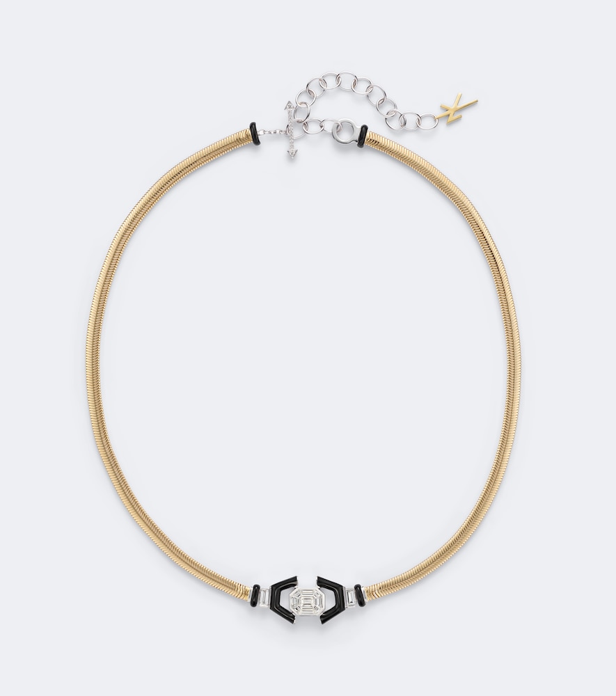 Halskette Feelings aus 18kt Gelb- und Weißgold mit Diamanten