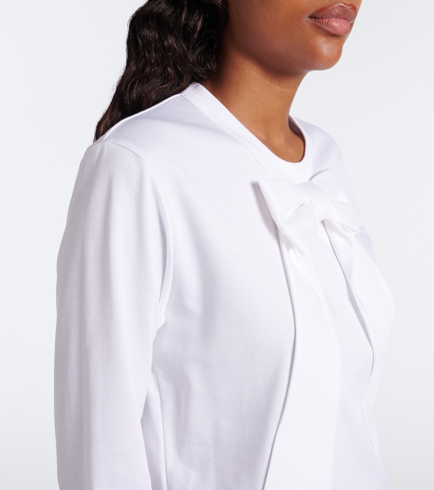 Bow-Detail Cotton Jersey Top
