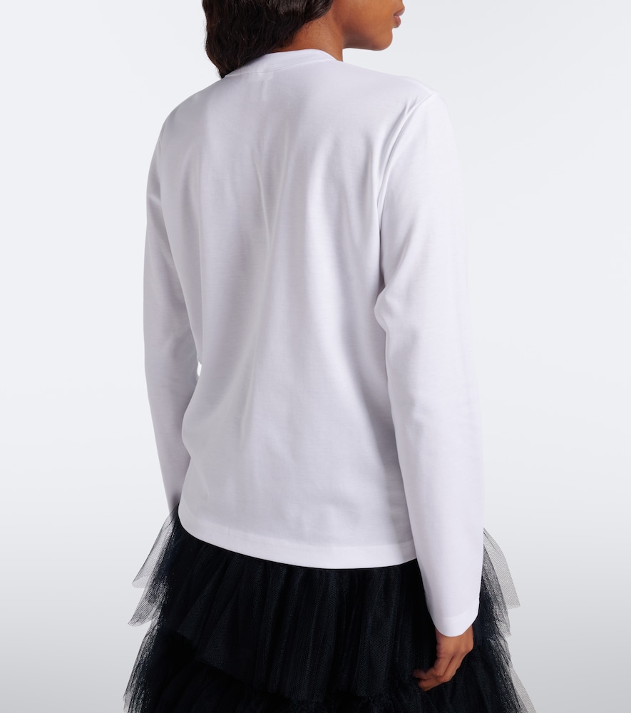 Bow-Detail Cotton Jersey Top