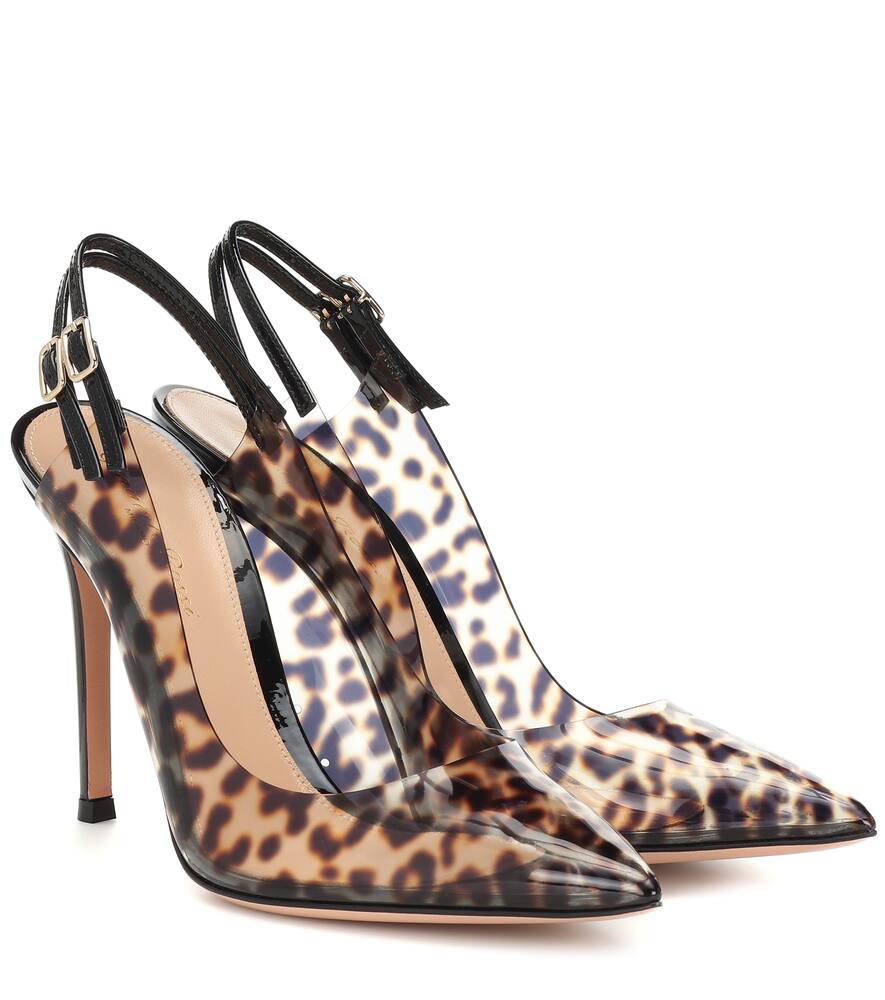 Gianvito Rossi 105 Patent Leathertrimmed Leopardprint Pvc Slingback