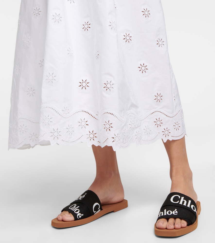 Chloé Woody Canvas Slides