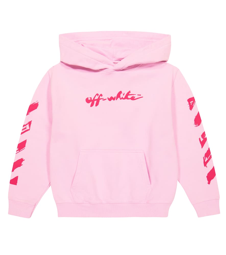 Off-White Kids Printed logo cotton hoodie