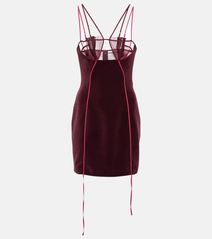 Nensi Dojaka Cutout velvet and mesh minidress