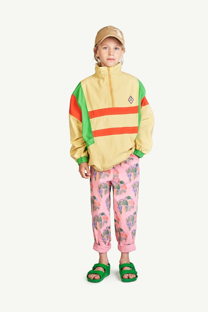 The Animals Observatory Carp Colorblocked Cotton Jacket In Yellow Logo