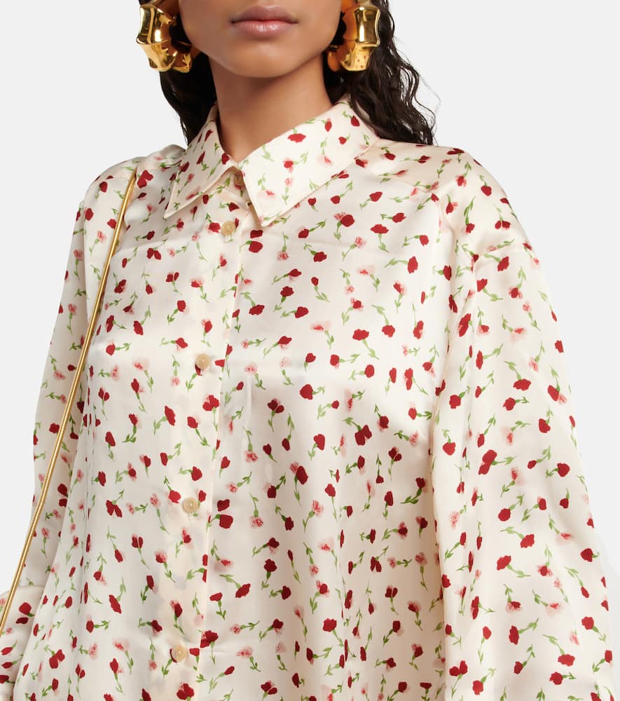 Khaite Hemd Mit Rosen-print In Natural
