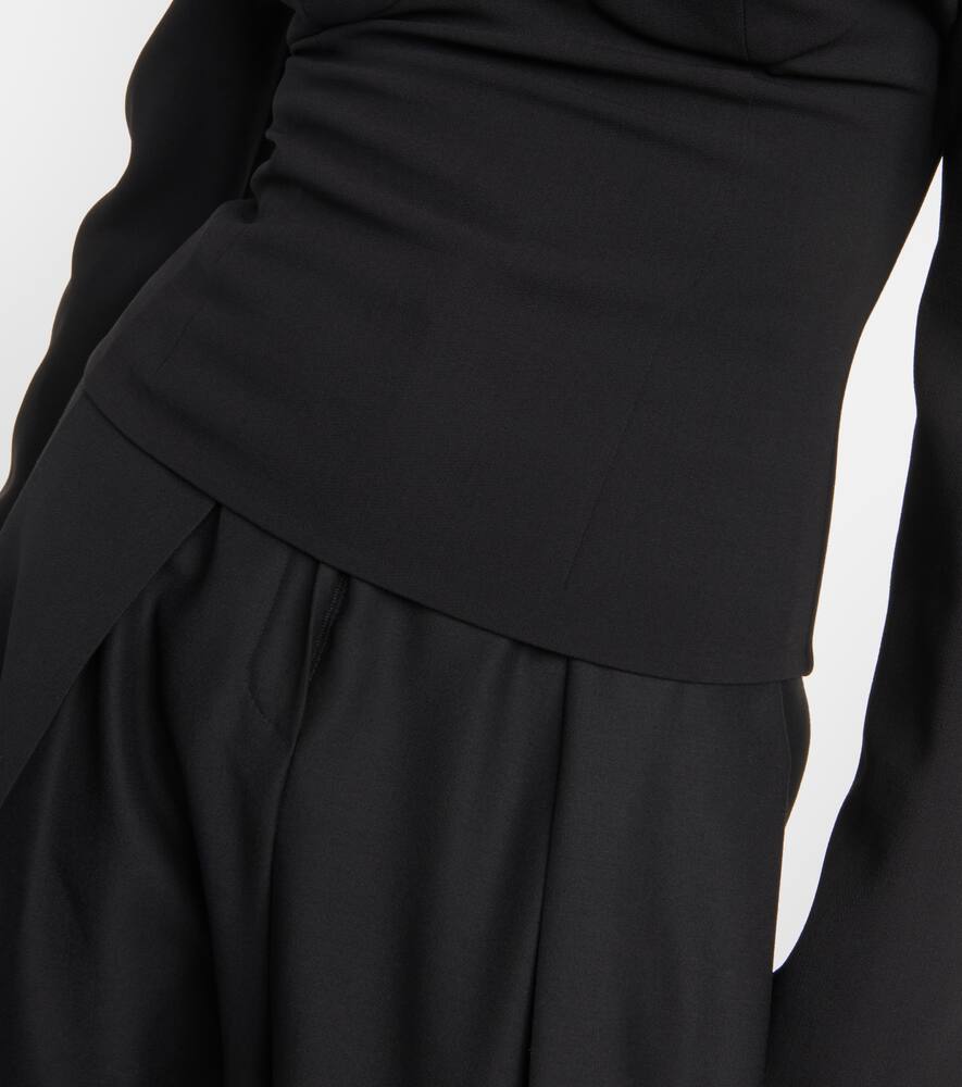 Magda Butrym Off-shoulder Wool-blend Top In Black