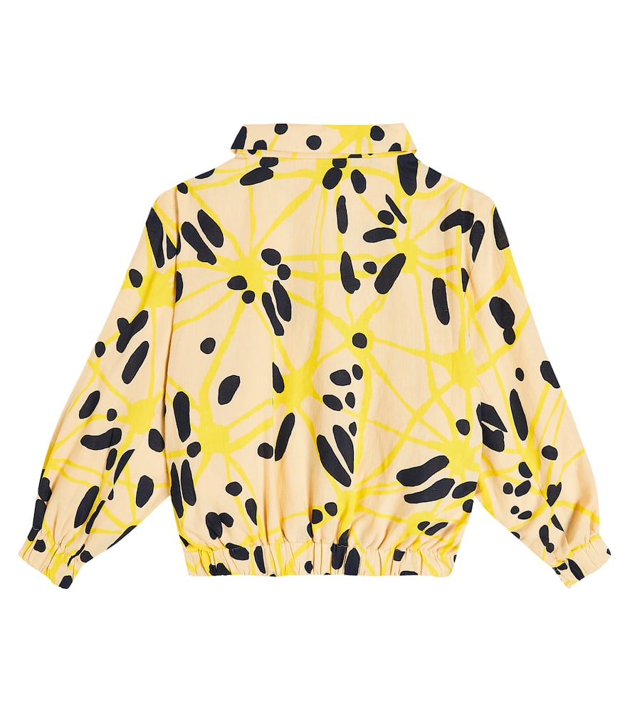 The Animals Observatory Tiger Linen And Cotton Jacket In Beige