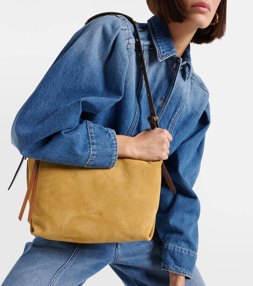 Shop Isabel Marant Leyden Suede Shoulder Bag In Yellow