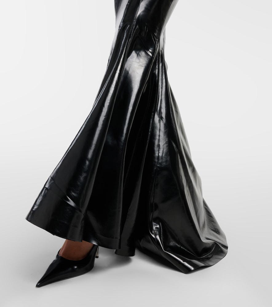 knee length dresses for ladies Norma Kamali LS Shoulder Pad Turtle Flared Dress main image 0