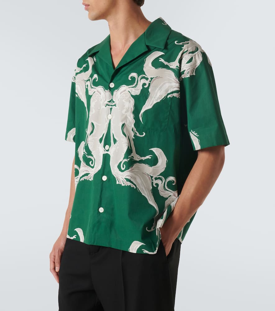 Valentino Graphic-print Cotton T-shirt In Grün
