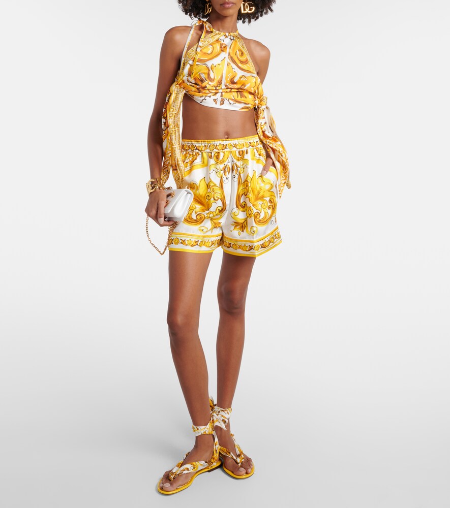 Dolce & Gabbana Majolica silk shorts