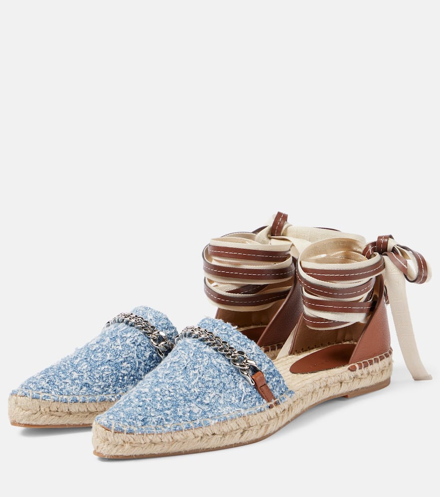 Stella Mccartney Stella Mc Cartney Blue Ankle Strap Flat Shoes In Blue