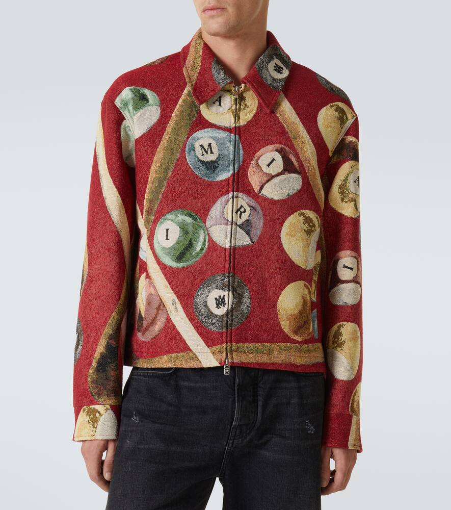 Amiri Mens Deep Red Tapestry Graphic-print Relaxed-fit Woven-blend Jacket In Deep Red