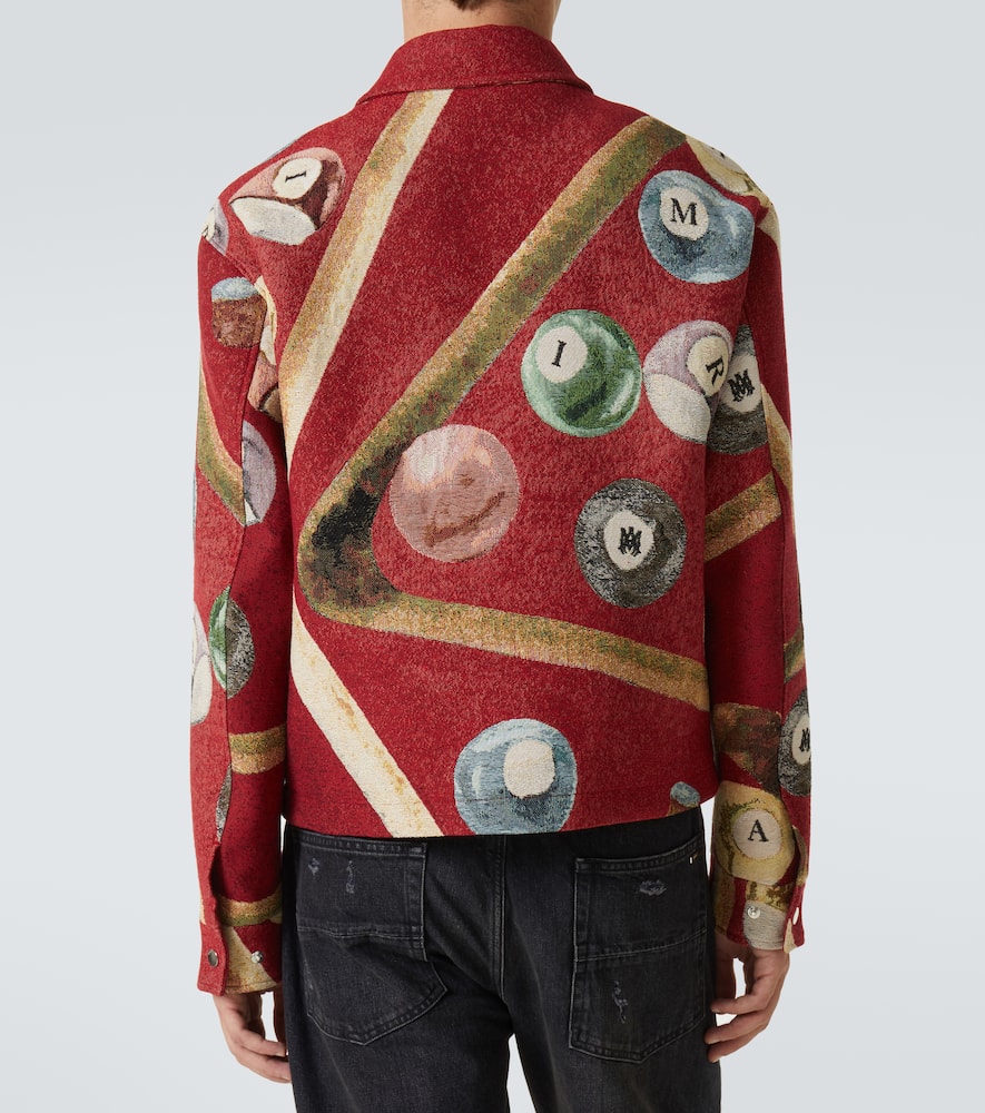 Amiri Mens Deep Red Tapestry Graphic-print Relaxed-fit Woven-blend Jacket In Deep Red
