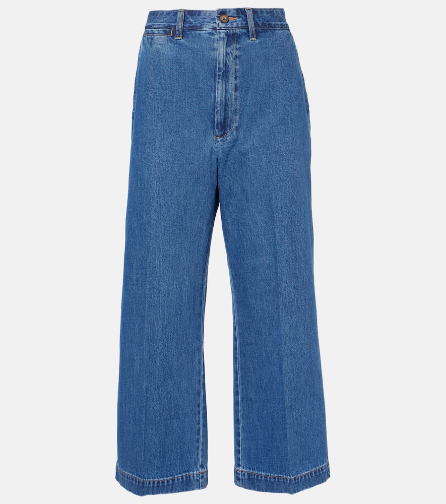 Polo Ralph Lauren Cropped Wide-leg Jeans In Blue