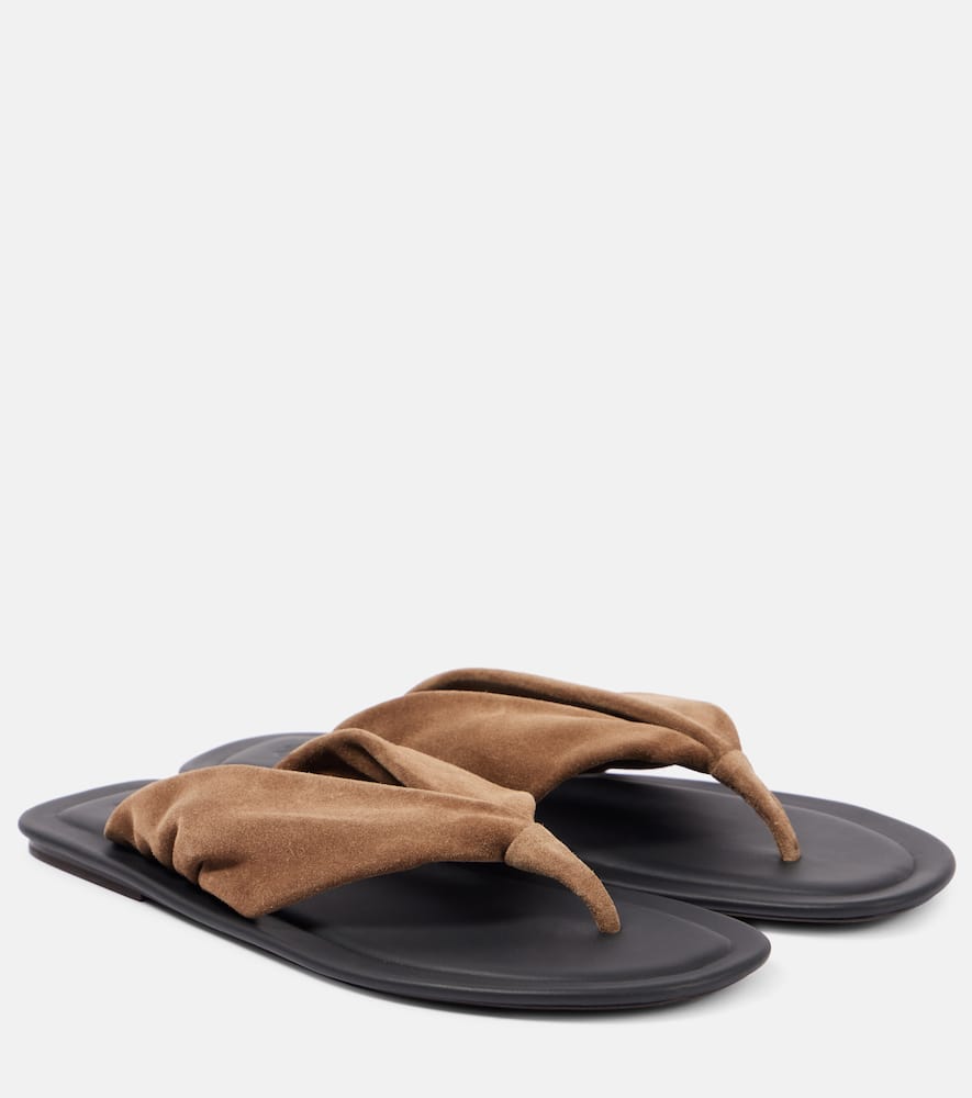 Suede thong sandals