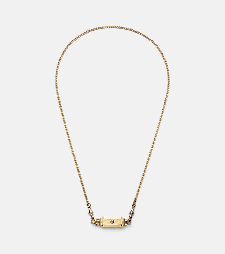MARIE LICHTENBERG COCO 18KT GOLD LOCKET NECKLACE WITH DIAMONDS 