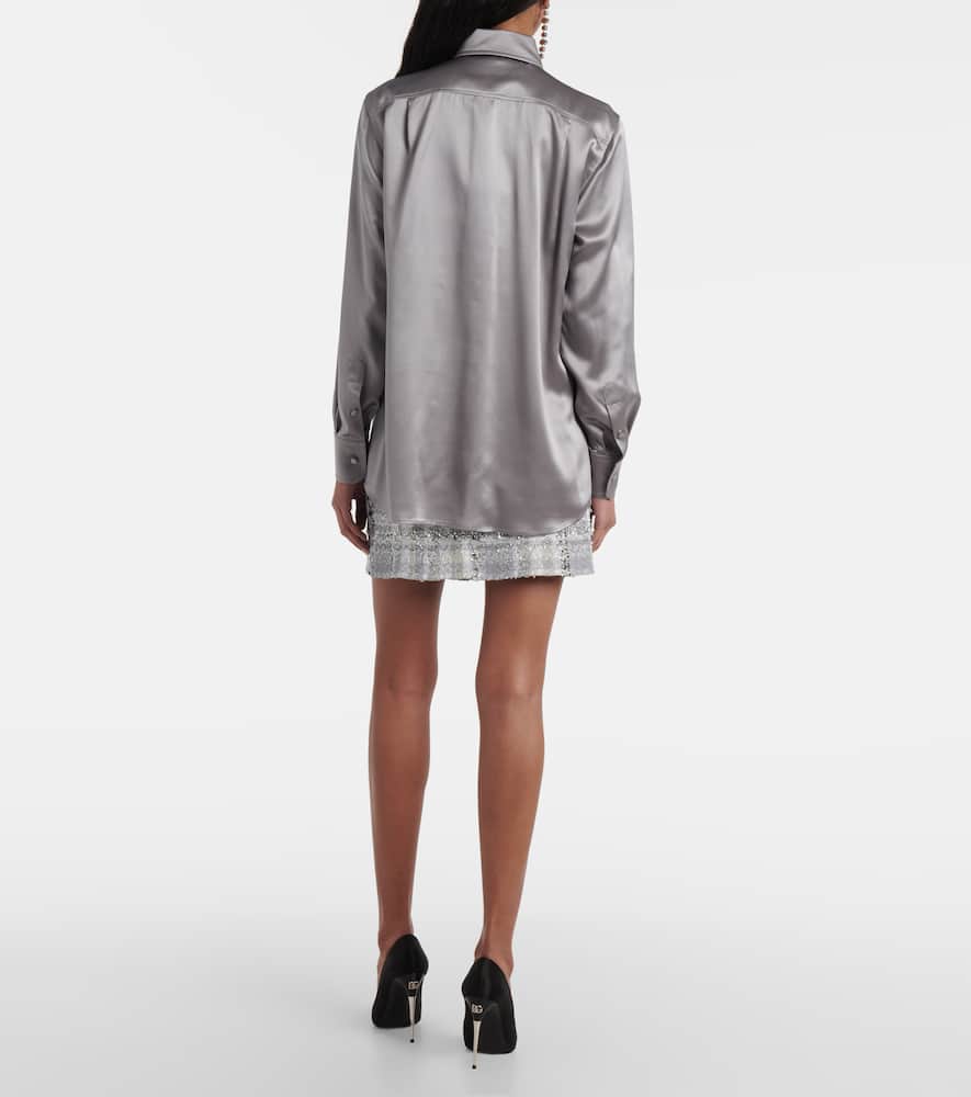 Dolce & Gabbana Silk Shirts In Grey