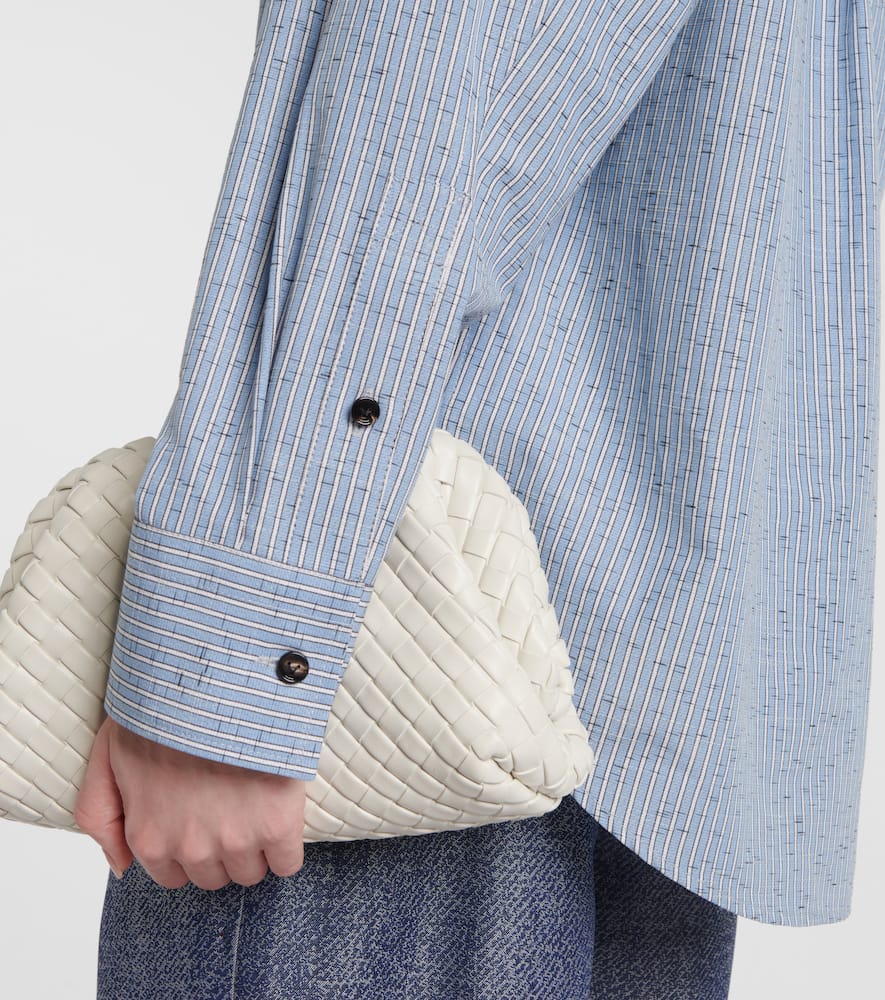 Bottega Veneta Oversized Striped Cotton-blend Shirt In Blue