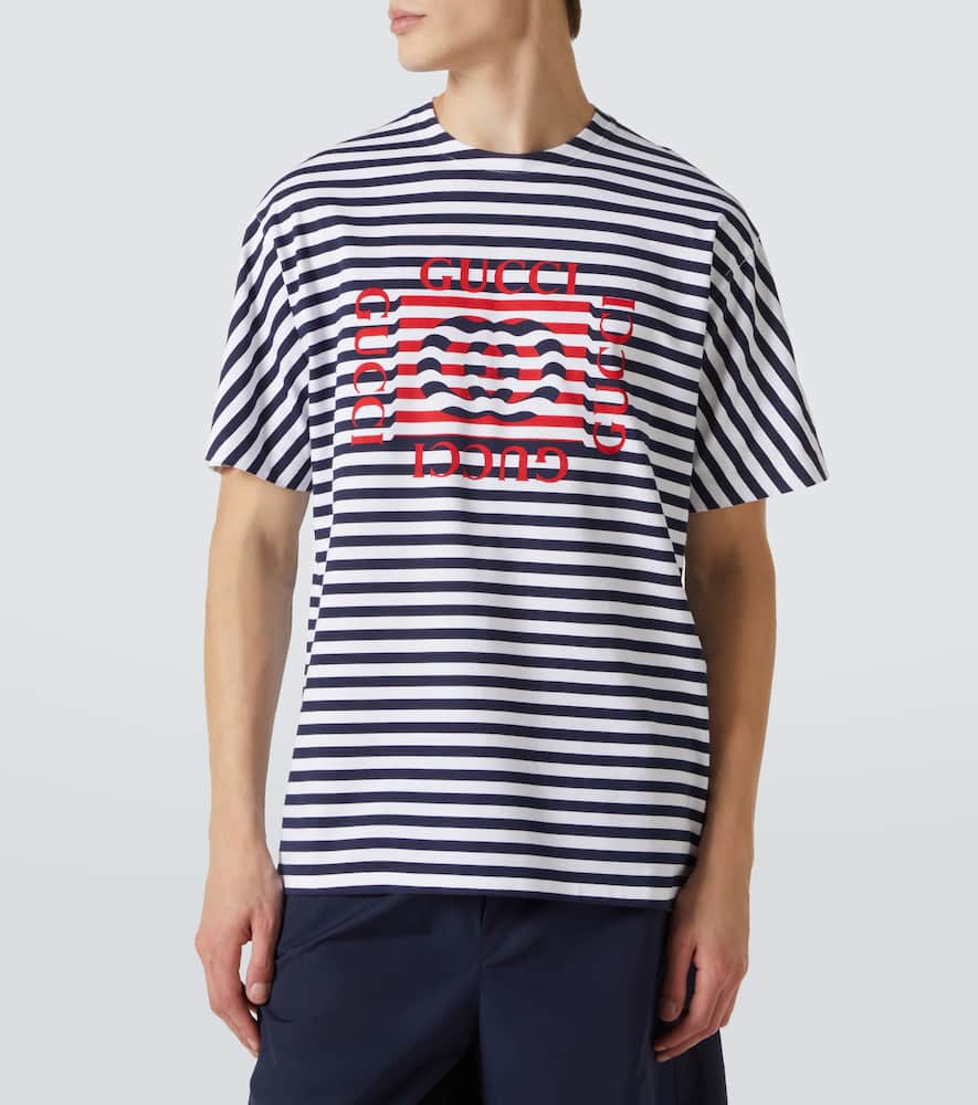 Gucci Logo Striped Cotton Jersey T-shirt