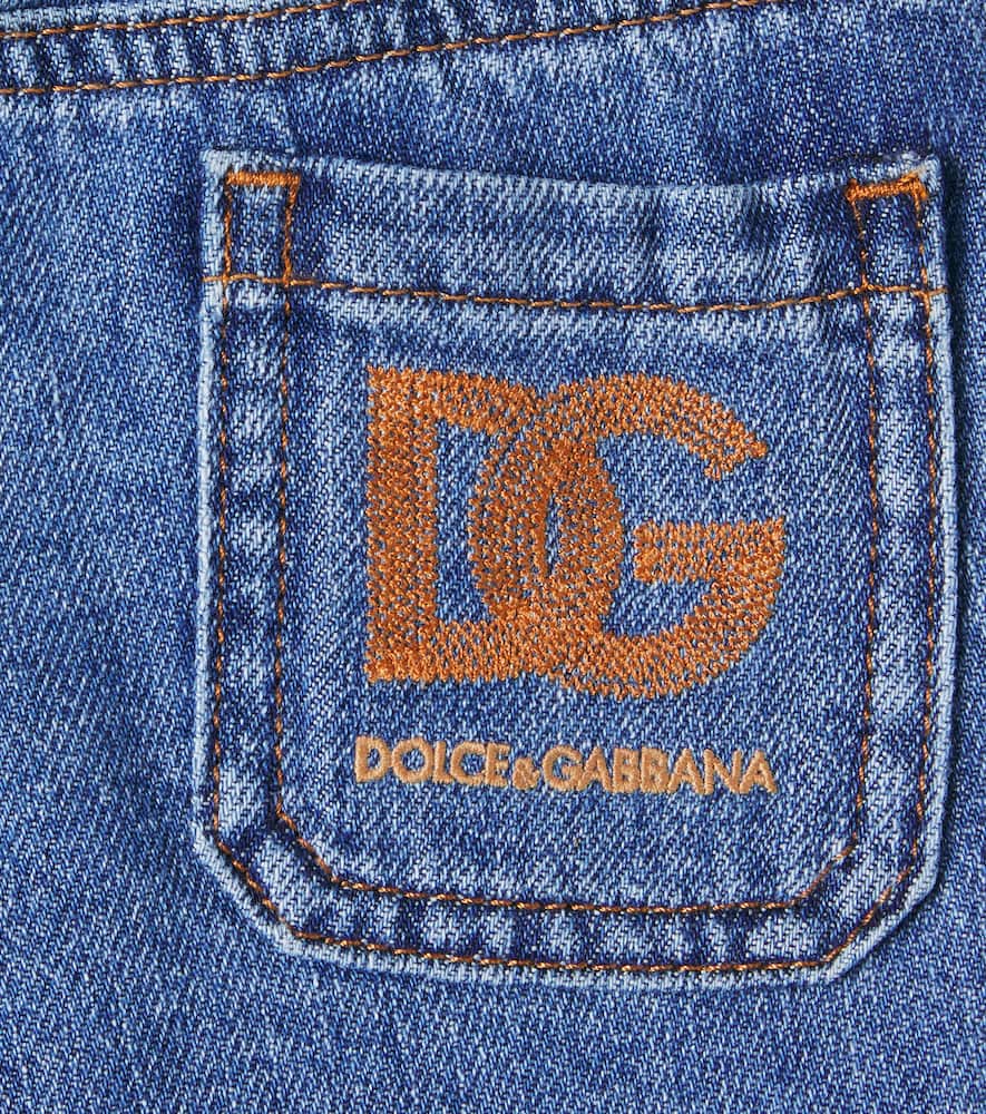 Dolce & Gabbana Baby Embroidered Jeans In Blue