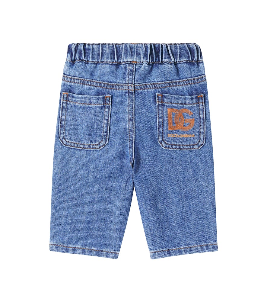 Dolce & Gabbana Baby Embroidered Jeans In Blue