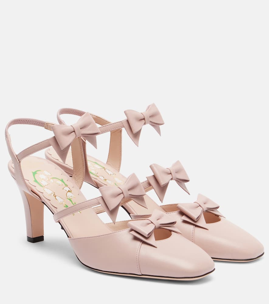 Bowow 75 leather slingback pumps