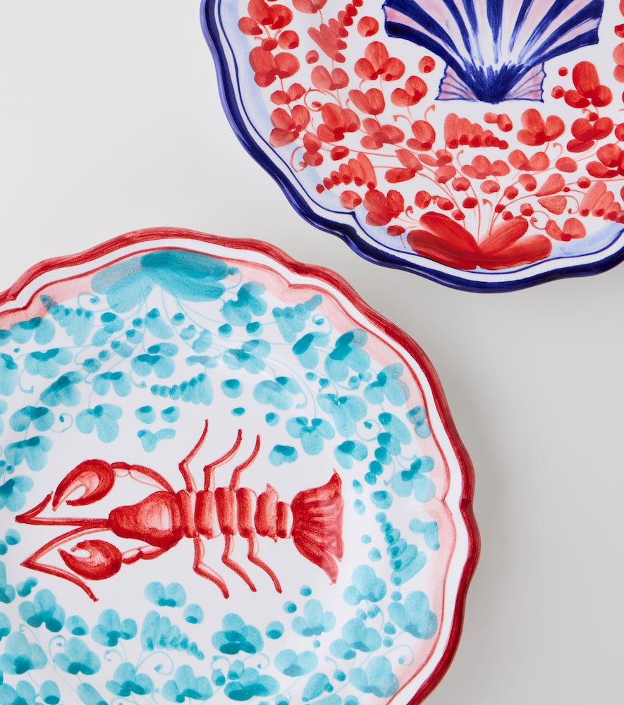  Les-ottomans Les-ottomans Dots Set Of 4 Ceramic Dinner Plates 