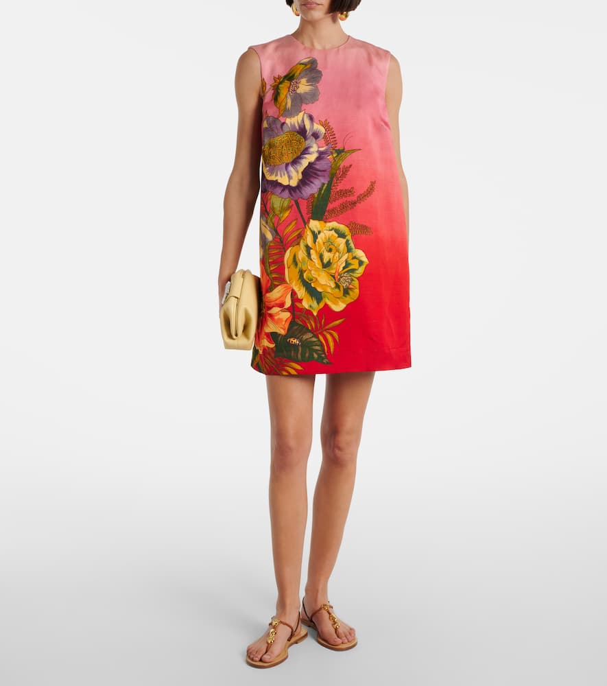 Alemais Inez Printed Linen-blend Mini Shift Dress