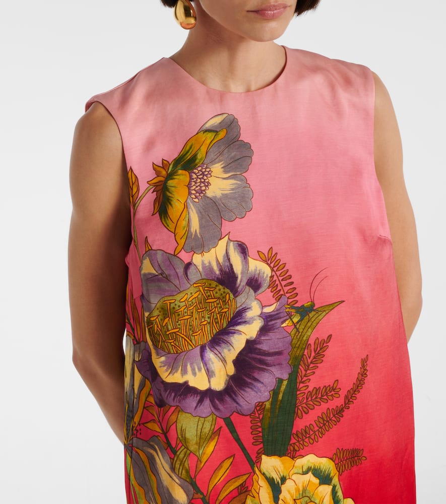 Alemais Inez Printed Linen-blend Mini Shift Dress