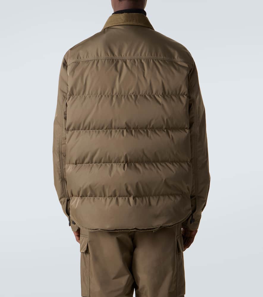 Moncler Apres Ski Corduroy-trimmed Down Jacket In Brown
