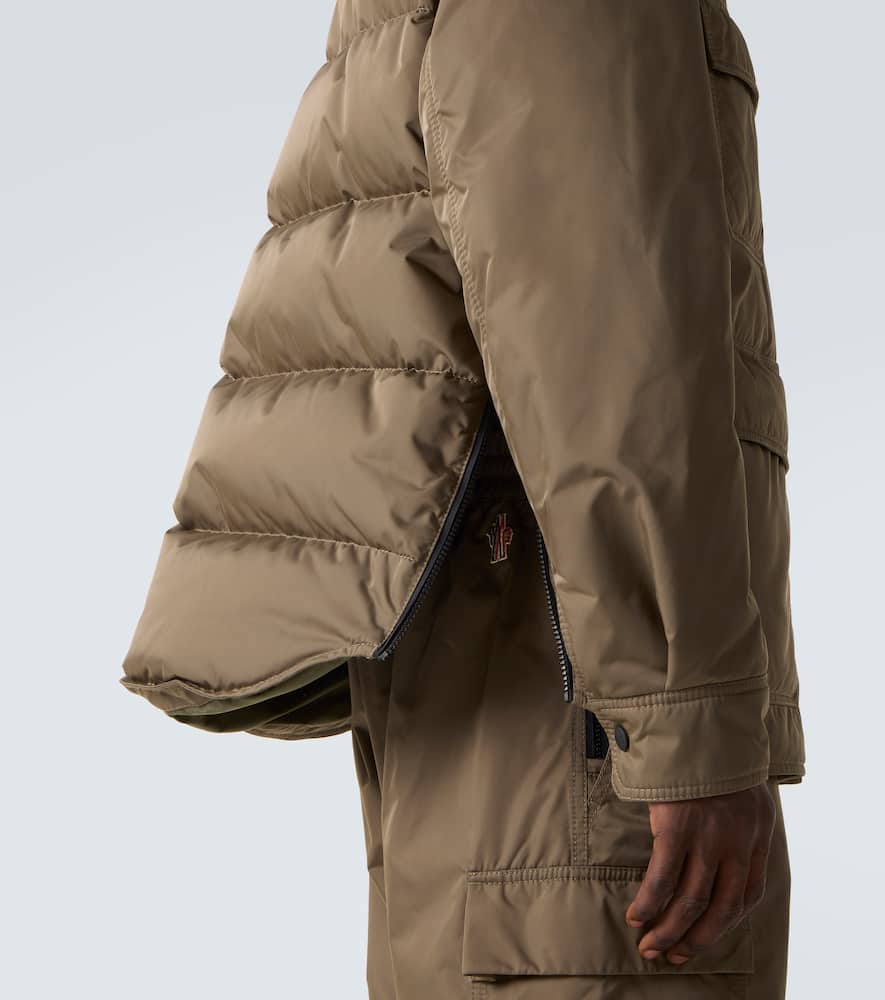 Moncler Apres Ski Corduroy-trimmed Down Jacket In Brown