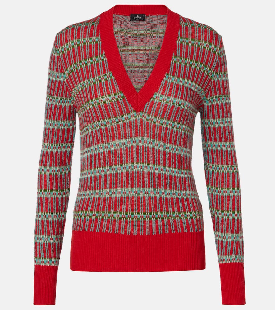 Jacquard wool-blend sweater