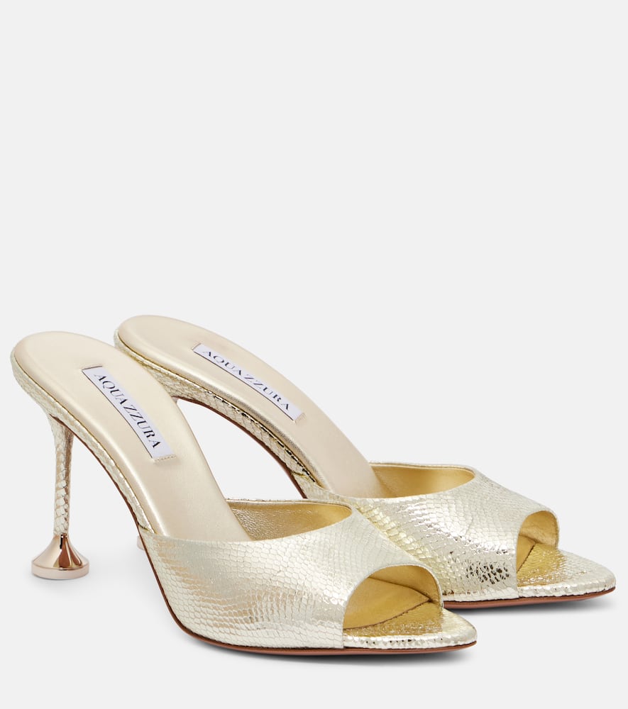 Bisous 85 embossed leather mules