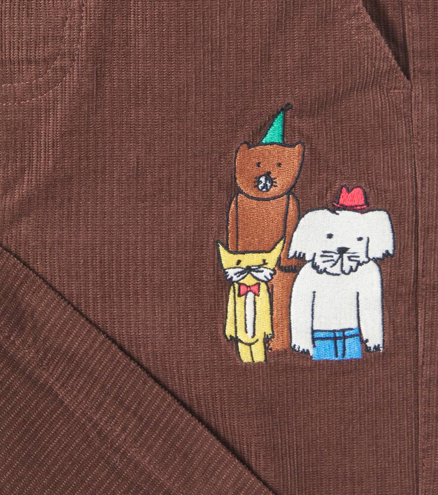 Jellymallow Animal Friends Cotton Corduroy Pants In Brown
