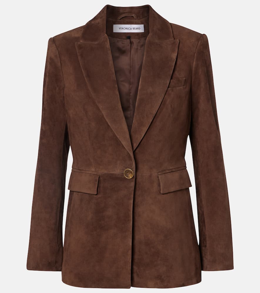 Veronica Beard Duane Suede Dickey Jacket In Brown