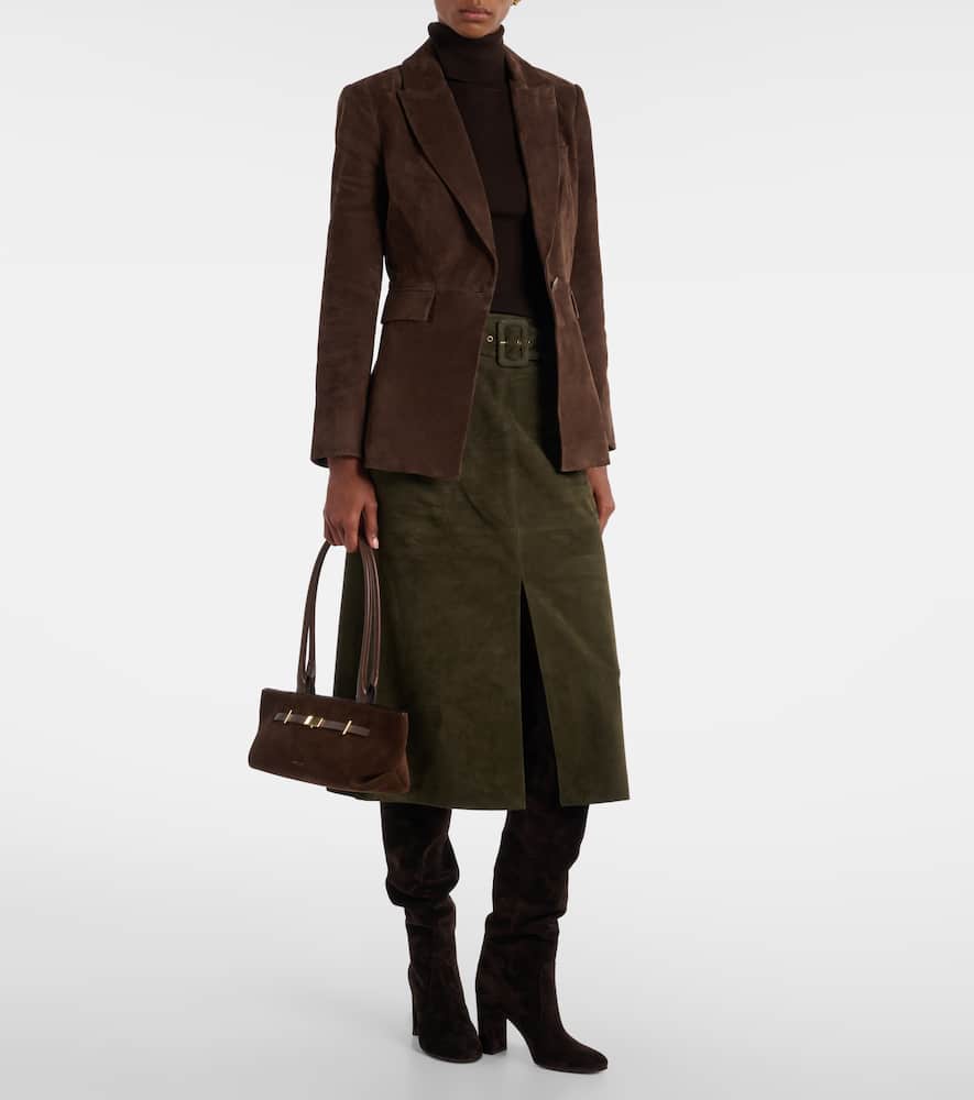 Veronica Beard Duane Suede Dickey Jacket In Brown