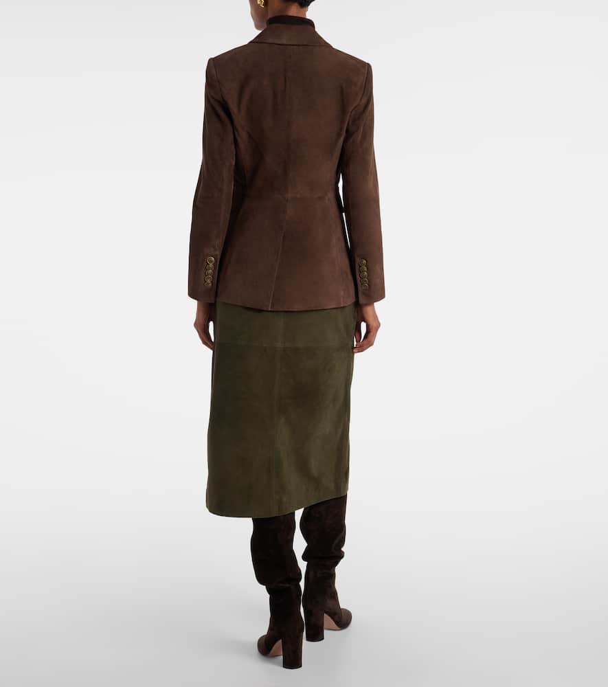 Veronica Beard Duane Suede Dickey Jacket In Brown