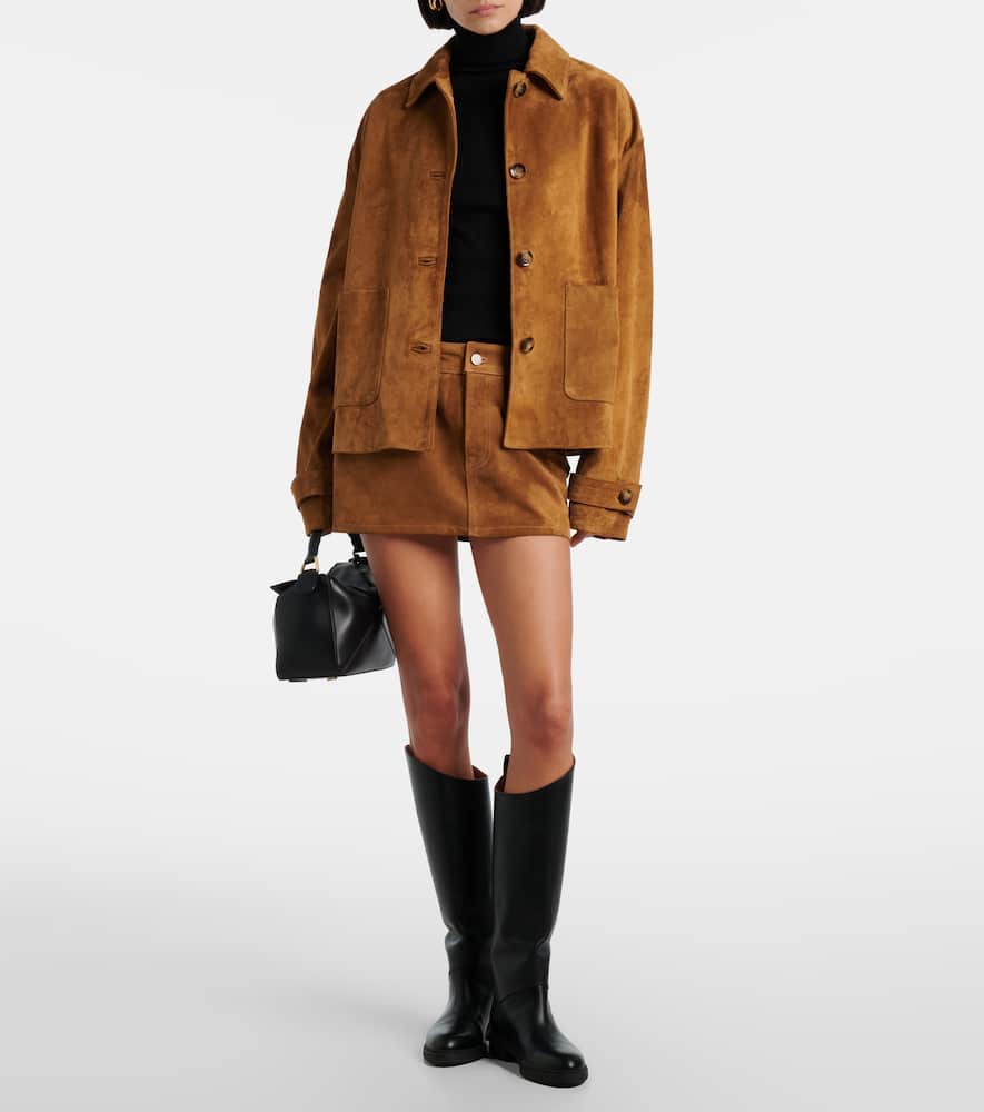 7 For All Mankind Suede Jacket In Brown