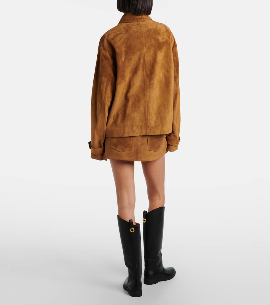 7 For All Mankind Suede Jacket In Brown