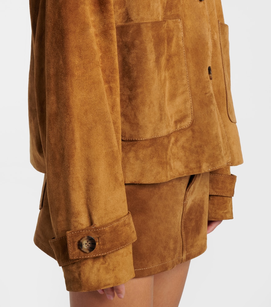 7 For All Mankind Suede Jacket In Brown