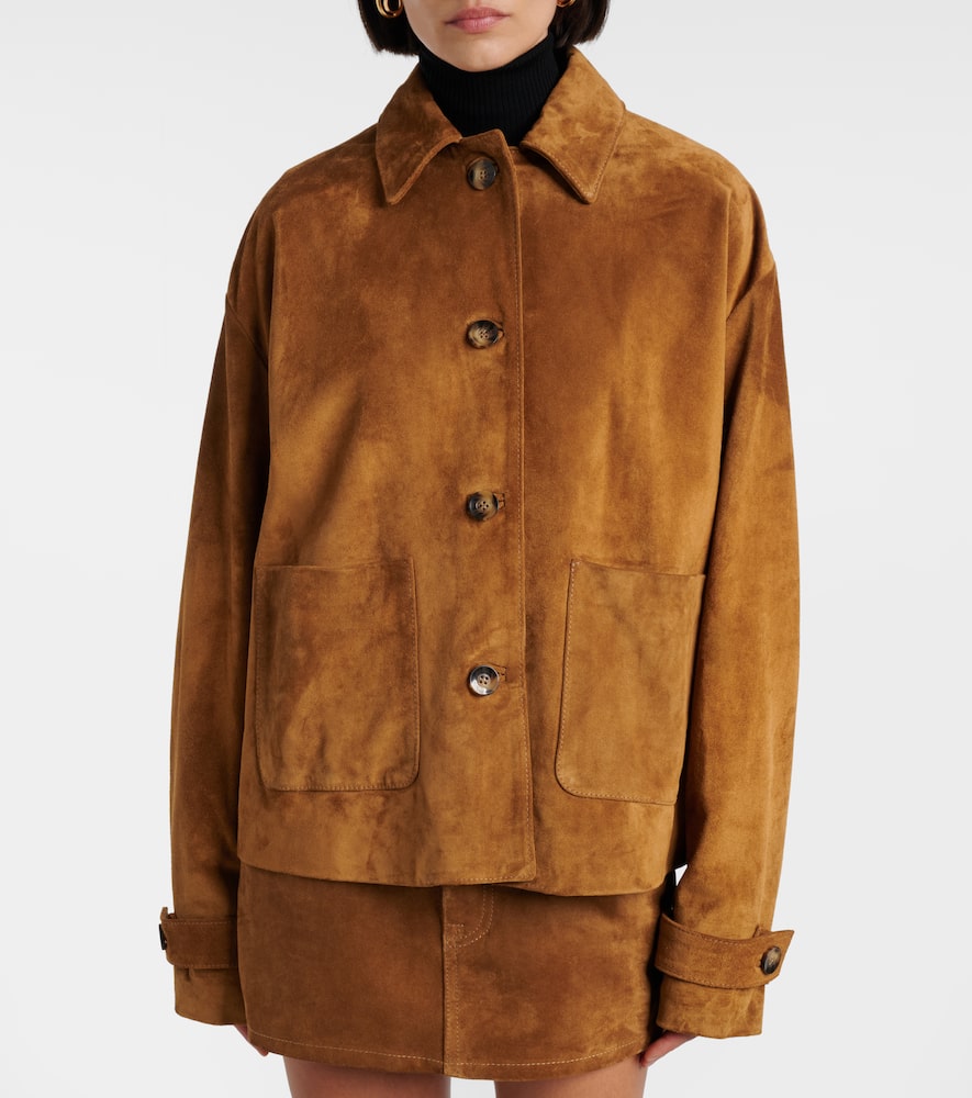 7 For All Mankind Suede Jacket In Brown