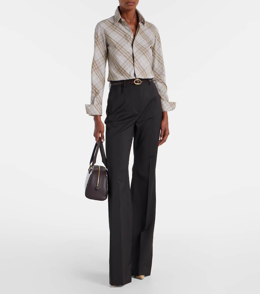 Burberry Check Cotton Poplin Shirt In Neutral