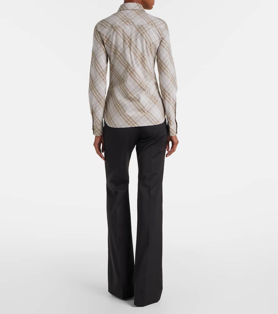 Burberry Check Cotton Poplin Shirt In Neutral